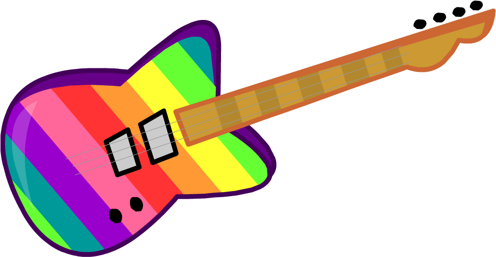 Arcoiris Png - Guitarra Arcoiris Png (1000x524), Png Download
