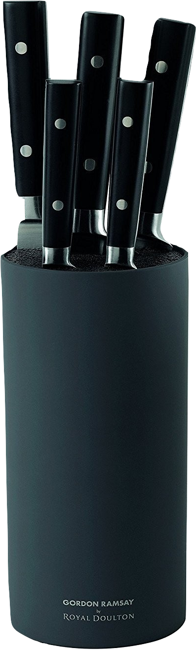Royal Doulton Gordon Ramsay 6-piece Knife Block Set - Flask (434x1445), Png Download