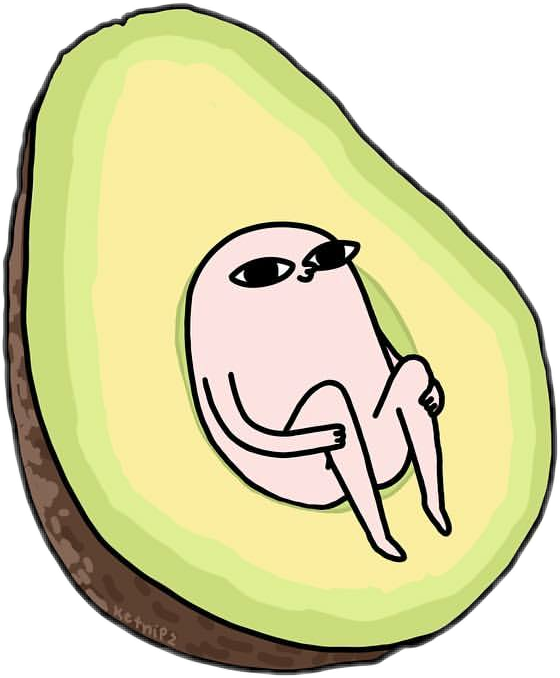 Ketnipz Avocado Green Pink - Avocado Tumblr Png (560x678), Png Download