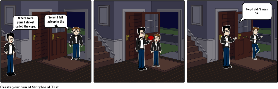 Darry Slapped Pony - Cartoon (1164x385), Png Download