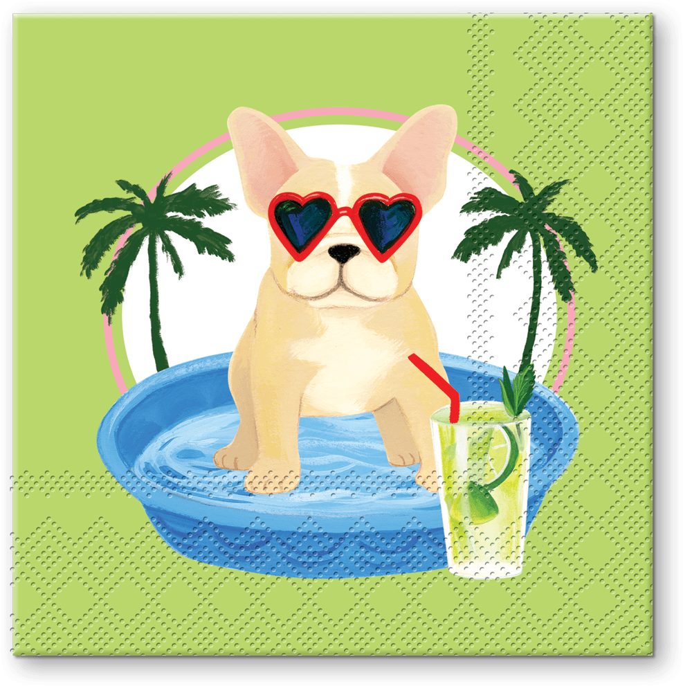 Download Pool Party Beverage Napkins Chihuahua Full Size PNG Image