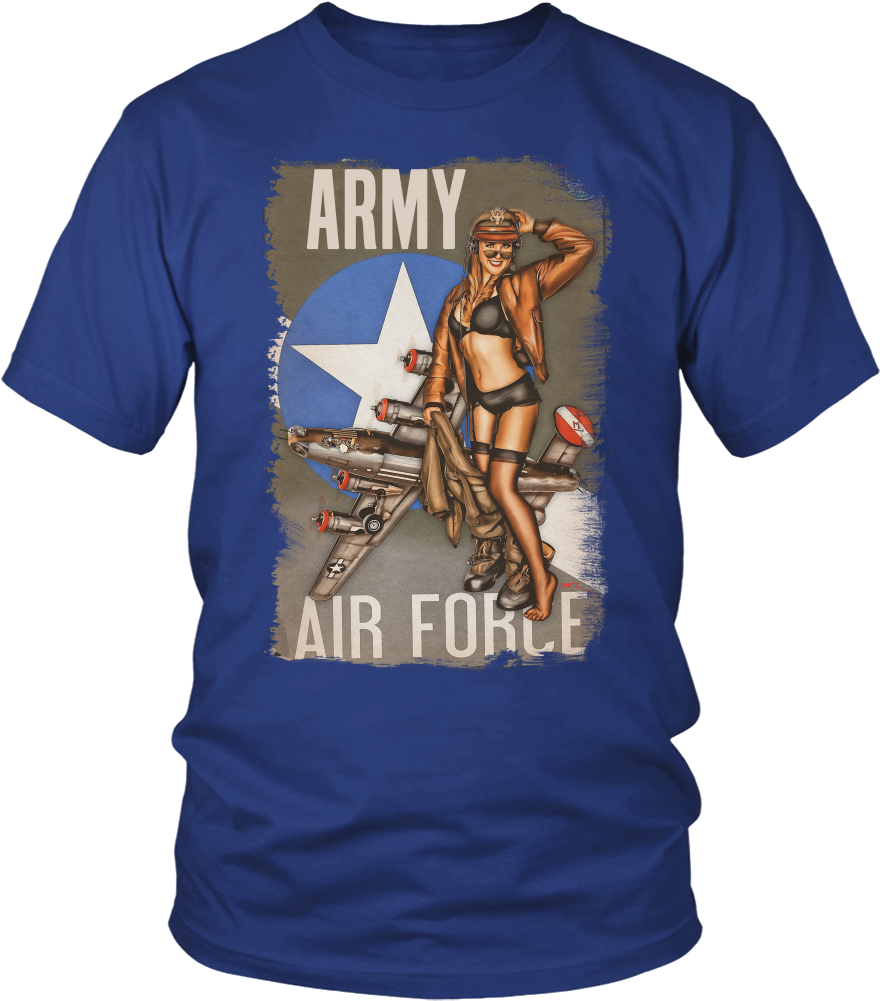 Retro Army Air Force Pin Up Girl - Pisces T Shirt (1000x1000), Png Download