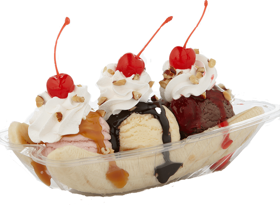 Ice Cream Banana Split Transparent (912x669), Png Download