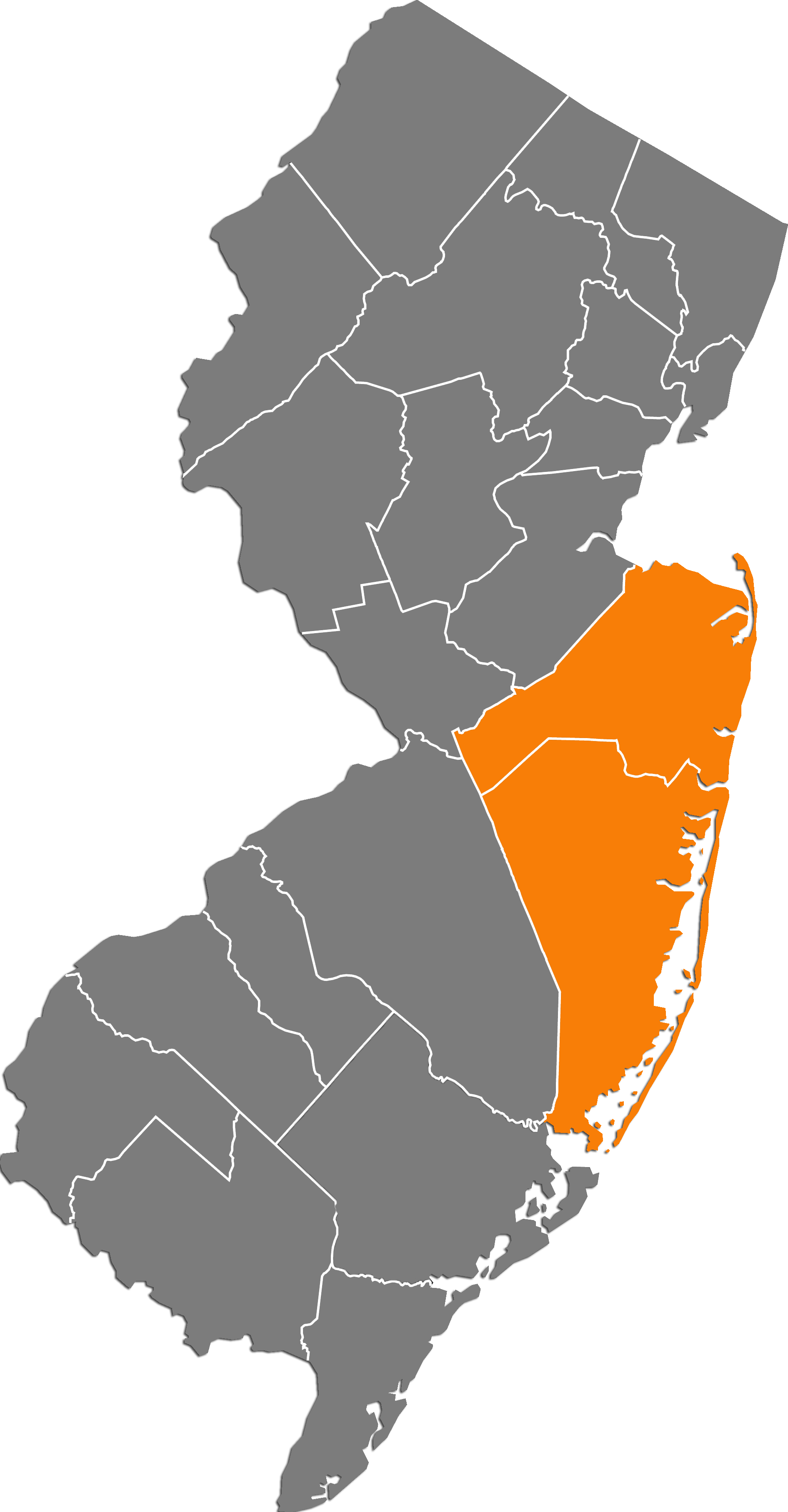 1891 X 3630 0 - New Jersey Map With Capital (1891x3630), Png Download