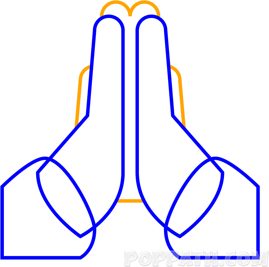 Draw The Other Fingers Behind The Front Hands, As Shown (1000x1000), Png Download