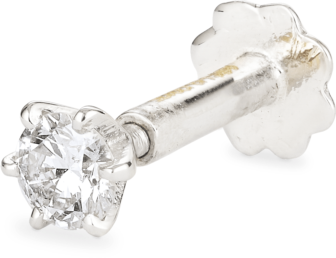 Download White Gold Diamond Nose Stud Uk Full Size PNG Image PNGkit