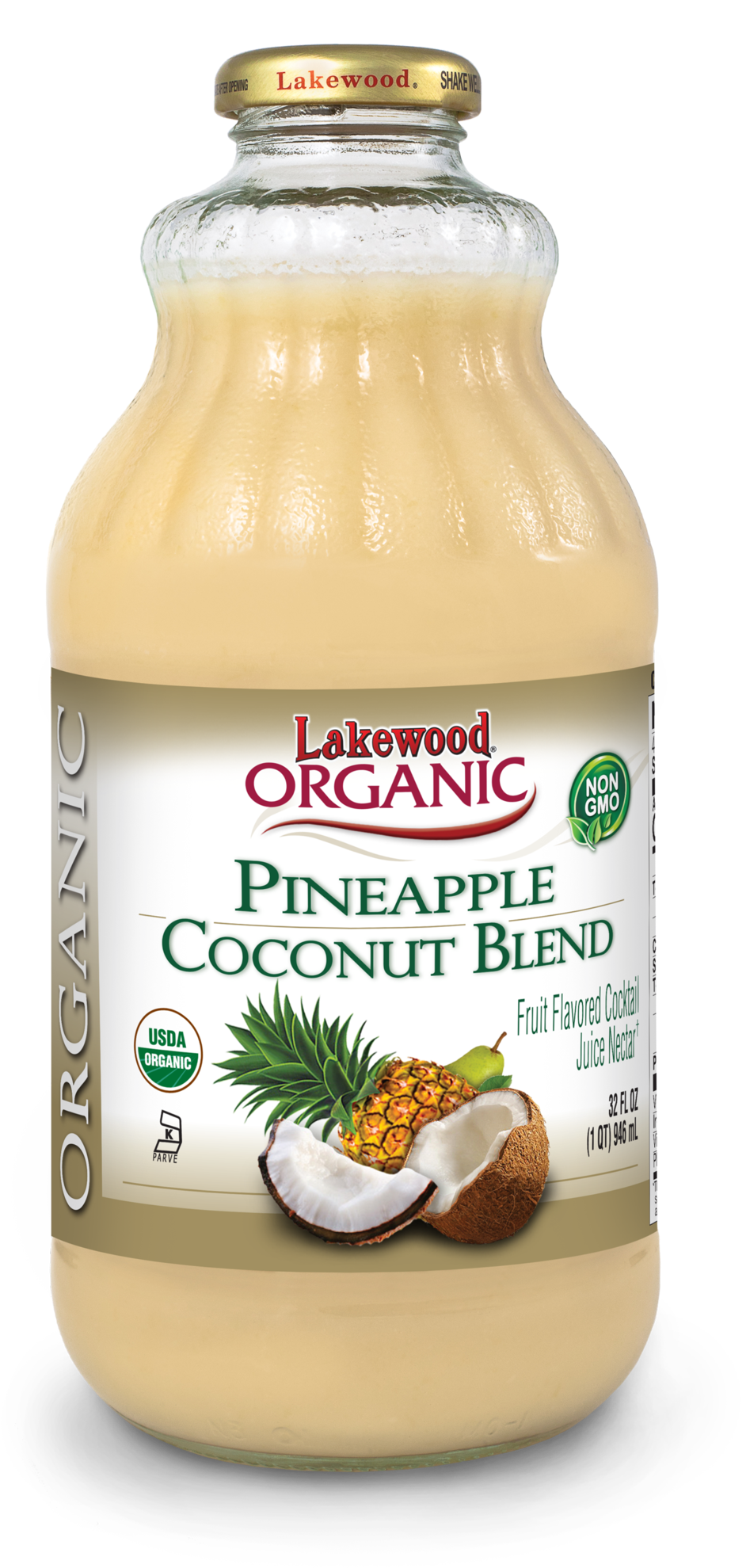 Lakewood Organic Pineapple Coconut Juice Blend, 32 - Pure Juice Raw (1079x2048), Png Download