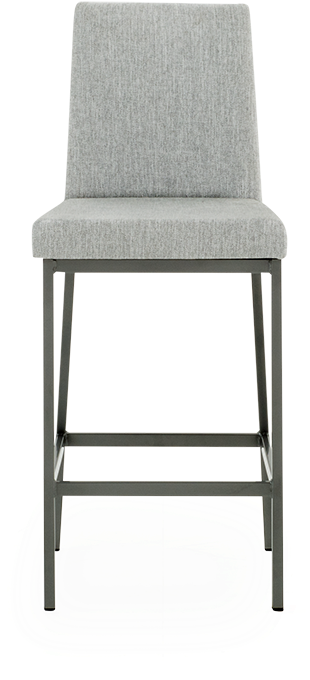 Image For Metal Stool With Grey Upholstered Seat From - Chair (519x804), Png Download