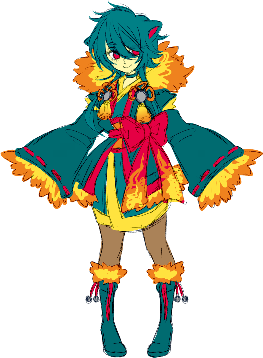 Banmoku Haru My Quilava Gijinka - Quilava Gijinka (923x1280), Png Download