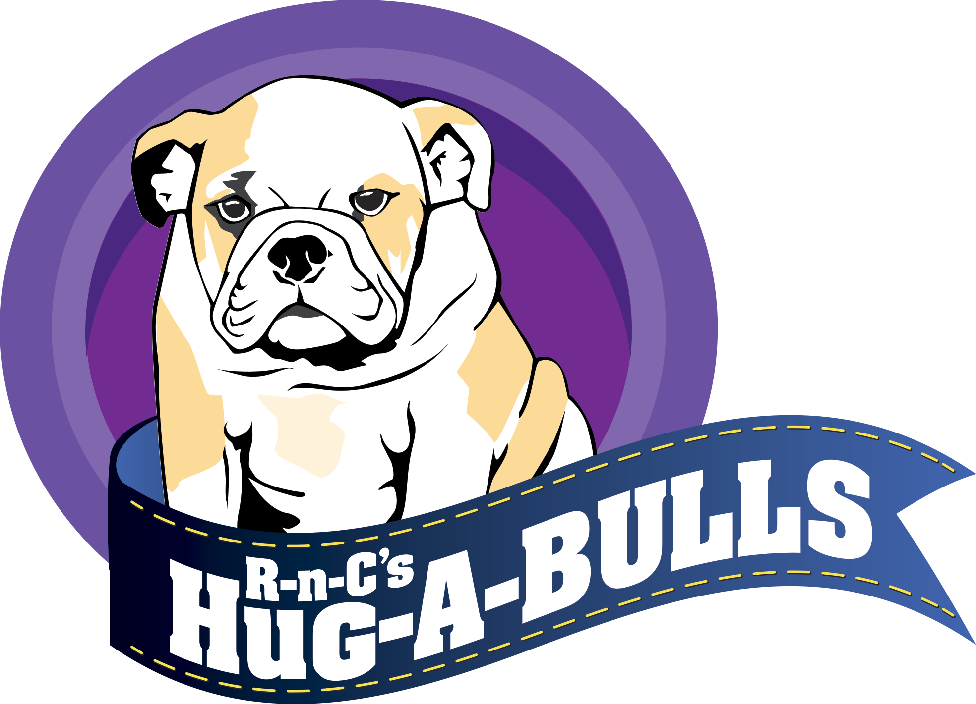 R N C's Hug A Bulls Logo - White English Bulldog (1968x1421), Png Download
