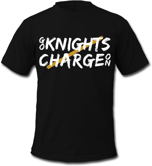 Go Knights / Charge On Brushed Men's Ucf Shirt - Craft White Noise And Black Metal (600x600), Png Download