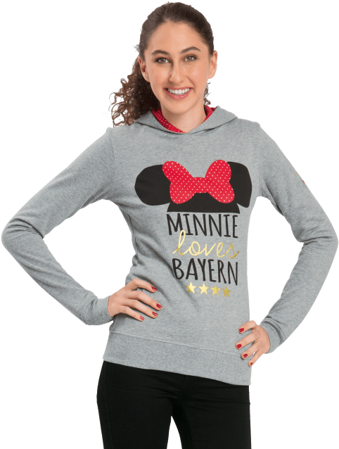 Hoodie Lady Disney Minnie Mouse - Long-sleeved T-shirt (660x660), Png Download
