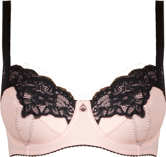 Zig Zag Pale Pink & Black Bra Braa04 1004palepink/black - Brassiere (900x833), Png Download