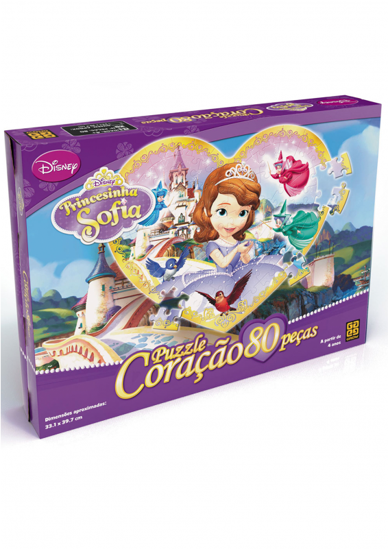 Tem - Puzzle 80 Peças Coração Princesinha Sofia (800x800), Png Download