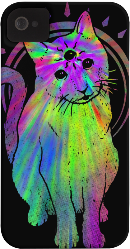 Psychic Psychedelic Trippy Cat Phone Case For Iphone - Psychedelic Cats (600x900), Png Download