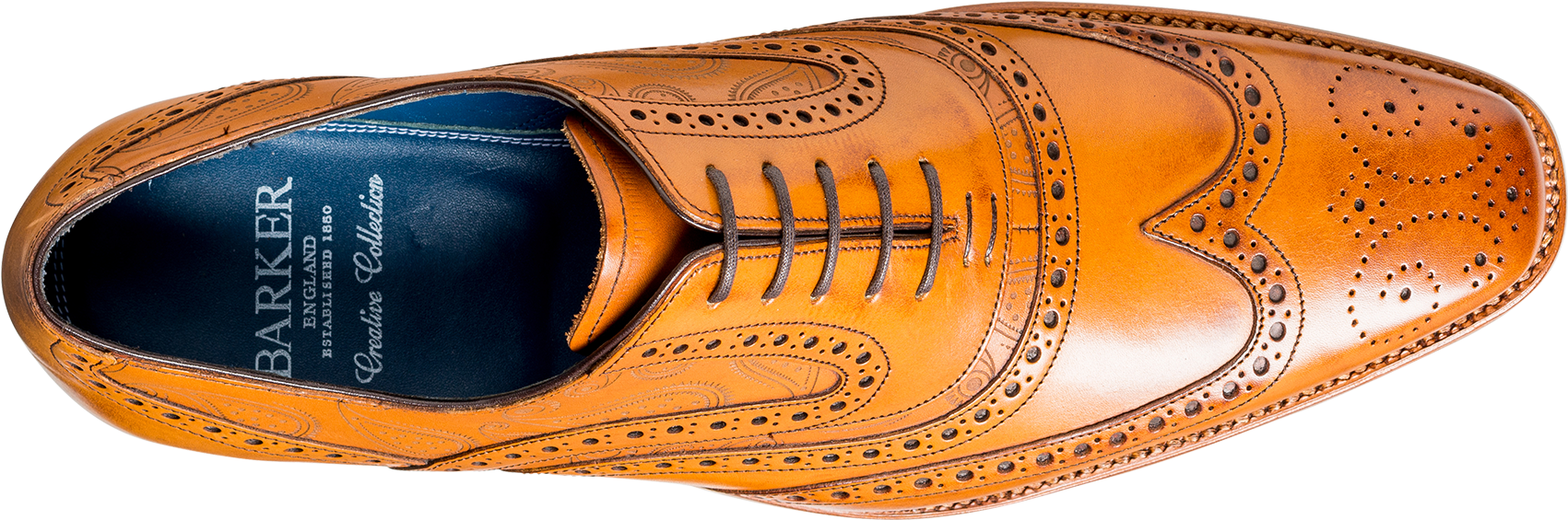 Barker Mcclean Cedar Calf Paisley Laser - Slip-on Shoe (2048x1200), Png Download