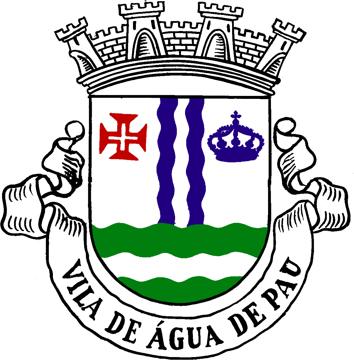 Stadtwappen Agua De Pau - Crest (1347x1261), Png Download