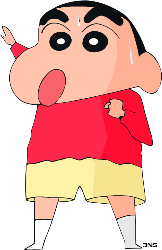 For Laptop, Desktop And Smart Phones - Drawing Of Cartoon Shinchan (673x1024), Png Download