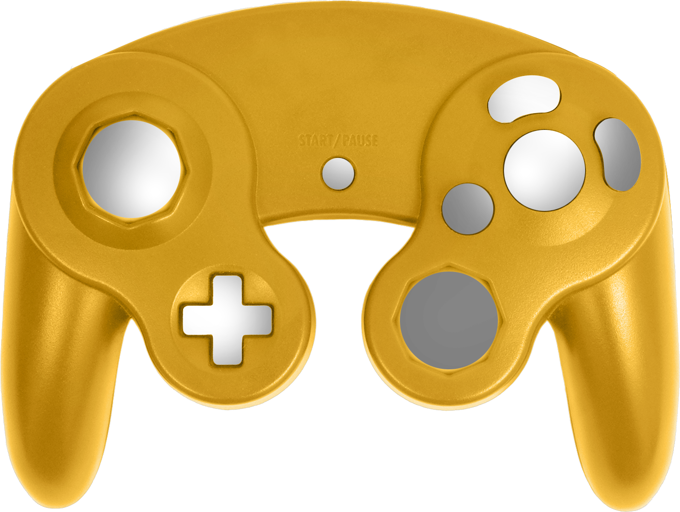 Gold Gamecube Shell - Game Controller (3536x1417), Png Download