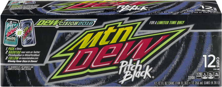 Mountain Dew Pitch Black, - Energy Drink (1000x1000), Png Download