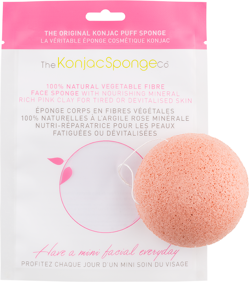 Konjac Facial Puff Sponge With Pink French Clay (800x907), Png Download