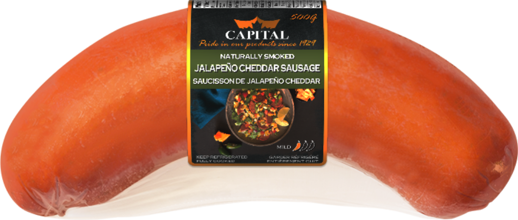 Jalapeno Cheddar Sausage 500g - Cervelat (1060x450), Png Download