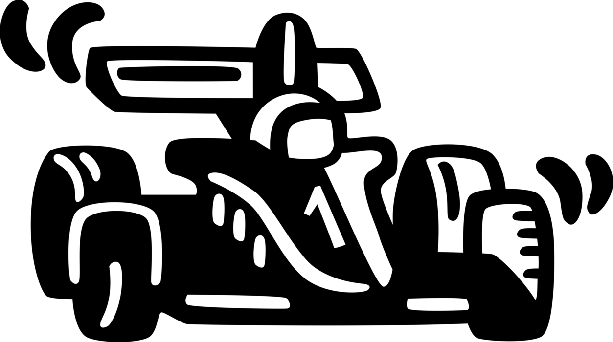 Clip Black And White Formula One On Image Illustration (1253x700), Png Download