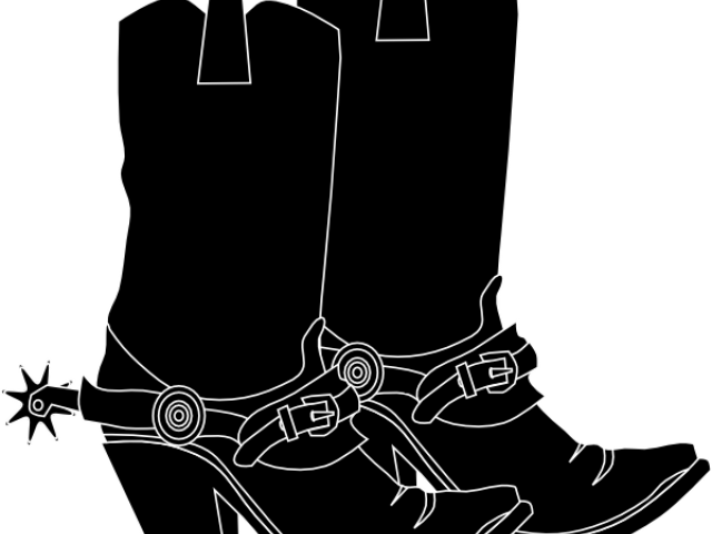 Wild West Clipart Cowboy Boot - Boots Cowboys Black White Clipart (640x480), Png Download