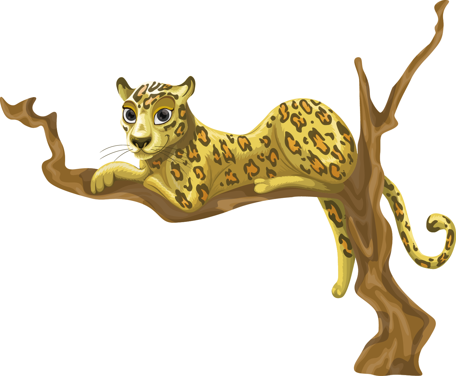 Puma Logo Clipart Jaguar - Leopard In A Tree Clipart (1520x1254), Png Download