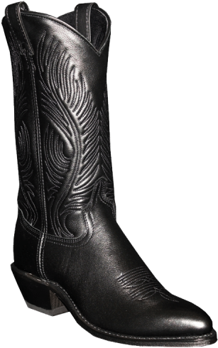 Ladies Boots - Black Cowboy Boots Png (520x600), Png Download