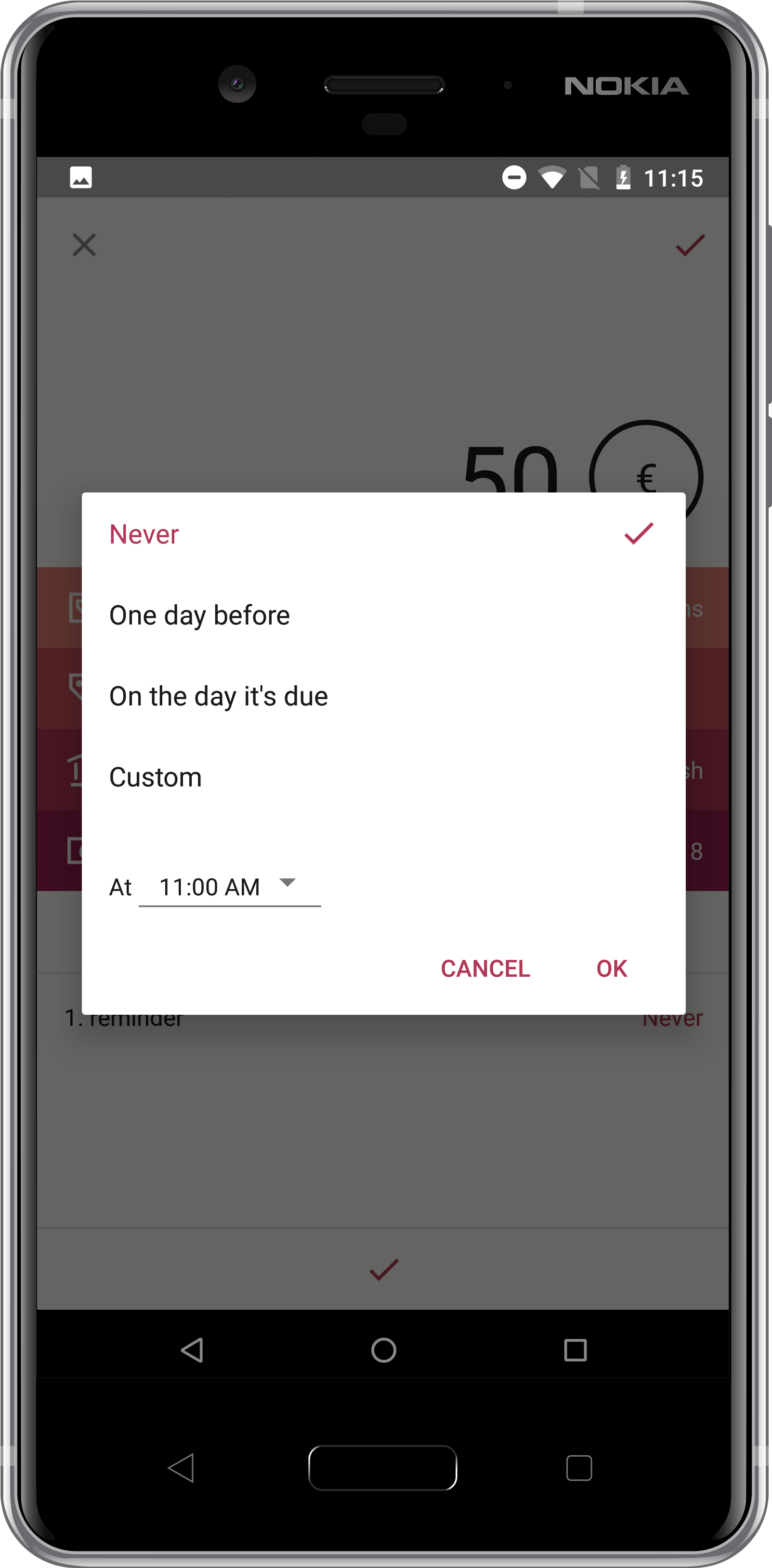 With It You Can Set Exactly How Many Days, Weeks, Months - Nokia (1800x3600), Png Download