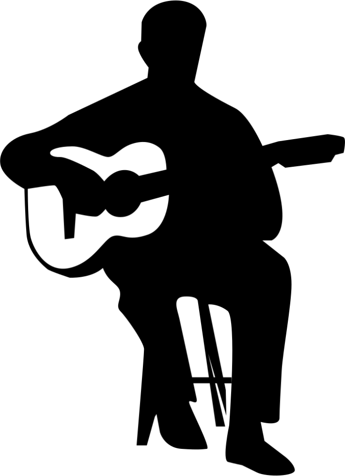 Guitar Player Png - Guitar Player Silhouette Vector (700x965), Png Download