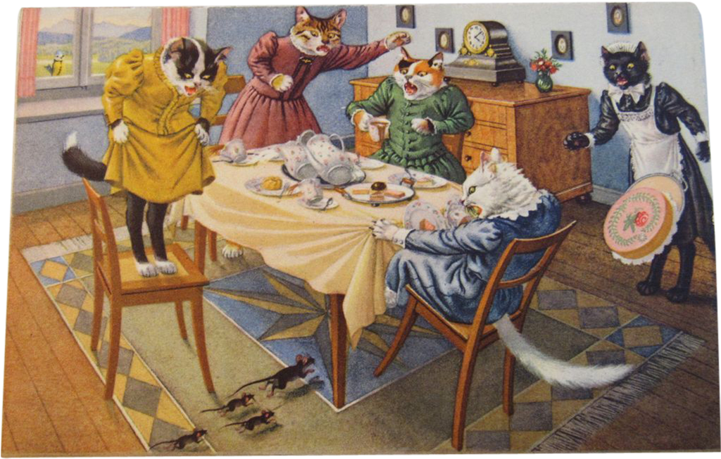 Alfred Mainzer Dressed Cats Postcard Max Kunzli Illustrated - Cat (1023x1023), Png Download