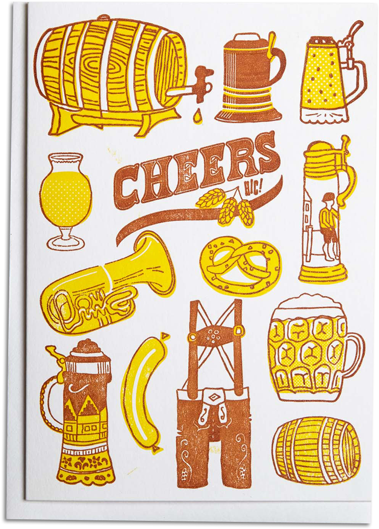 Cheers Beer Letterpress - Illustration (1200x1600), Png Download