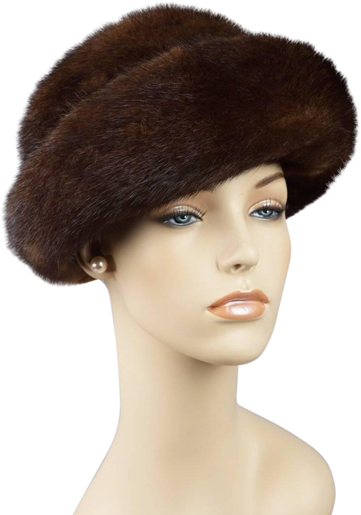 Vintage Russian Mink Hat Cloche Sz 22 1/2 - Lace Wig (1058x1058), Png Download