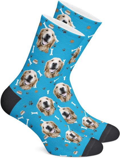 Dog Face Socks Custom Bone Socks - Custom Socks (600x600), Png Download