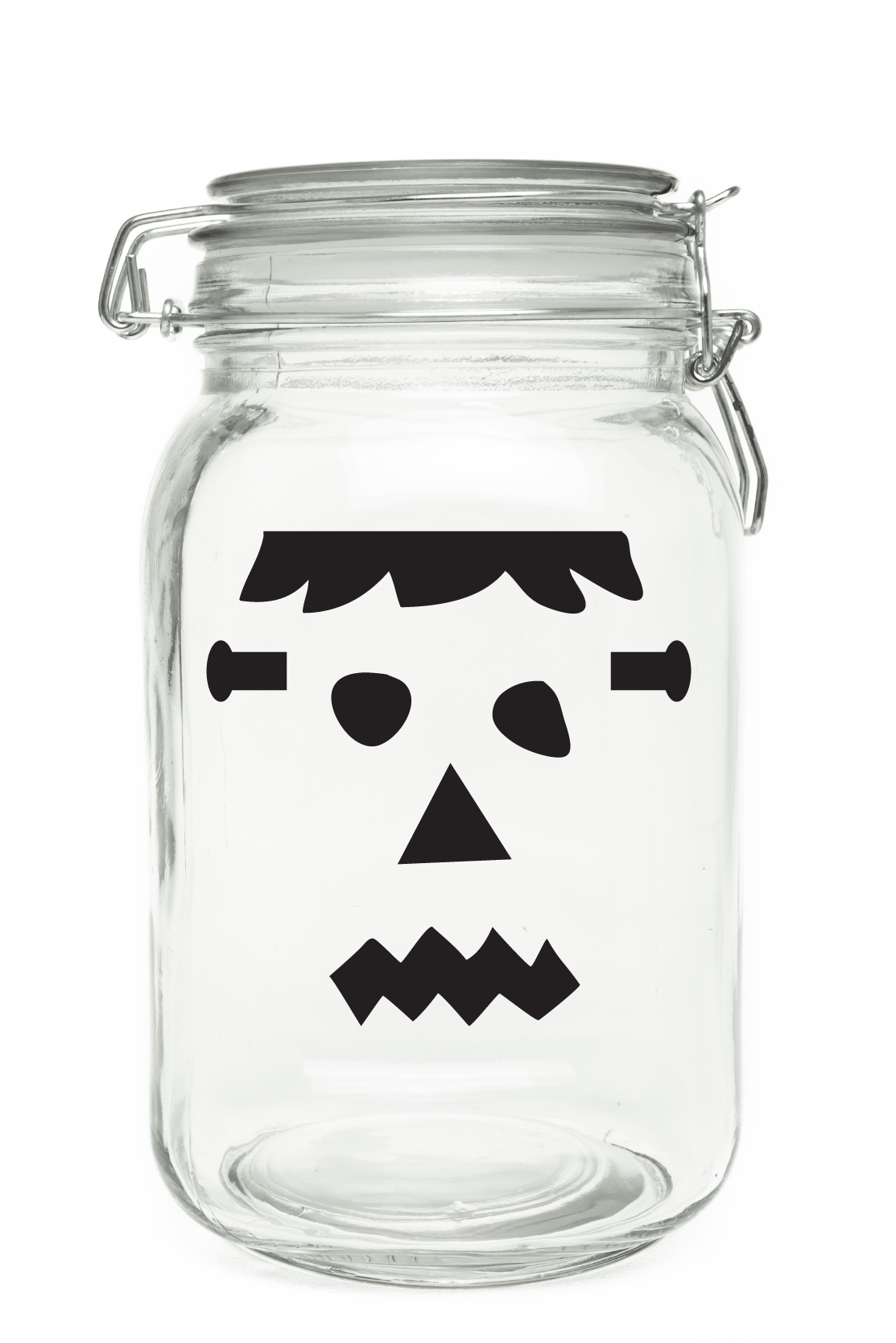Frankenstein Face Mason Jar - Frankenstein Mouth Clipart (1875x1875), Png Download