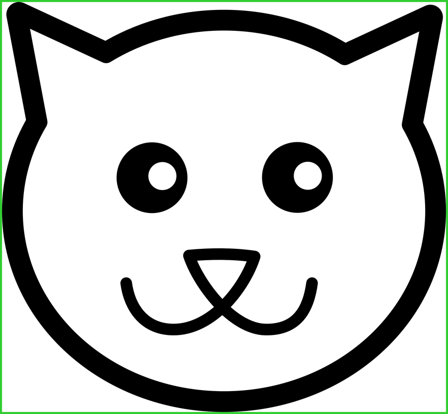 Image Black And White Dog Face Clipart Black And White - Cat Face Cartoon Drawing (900x832), Png Download
