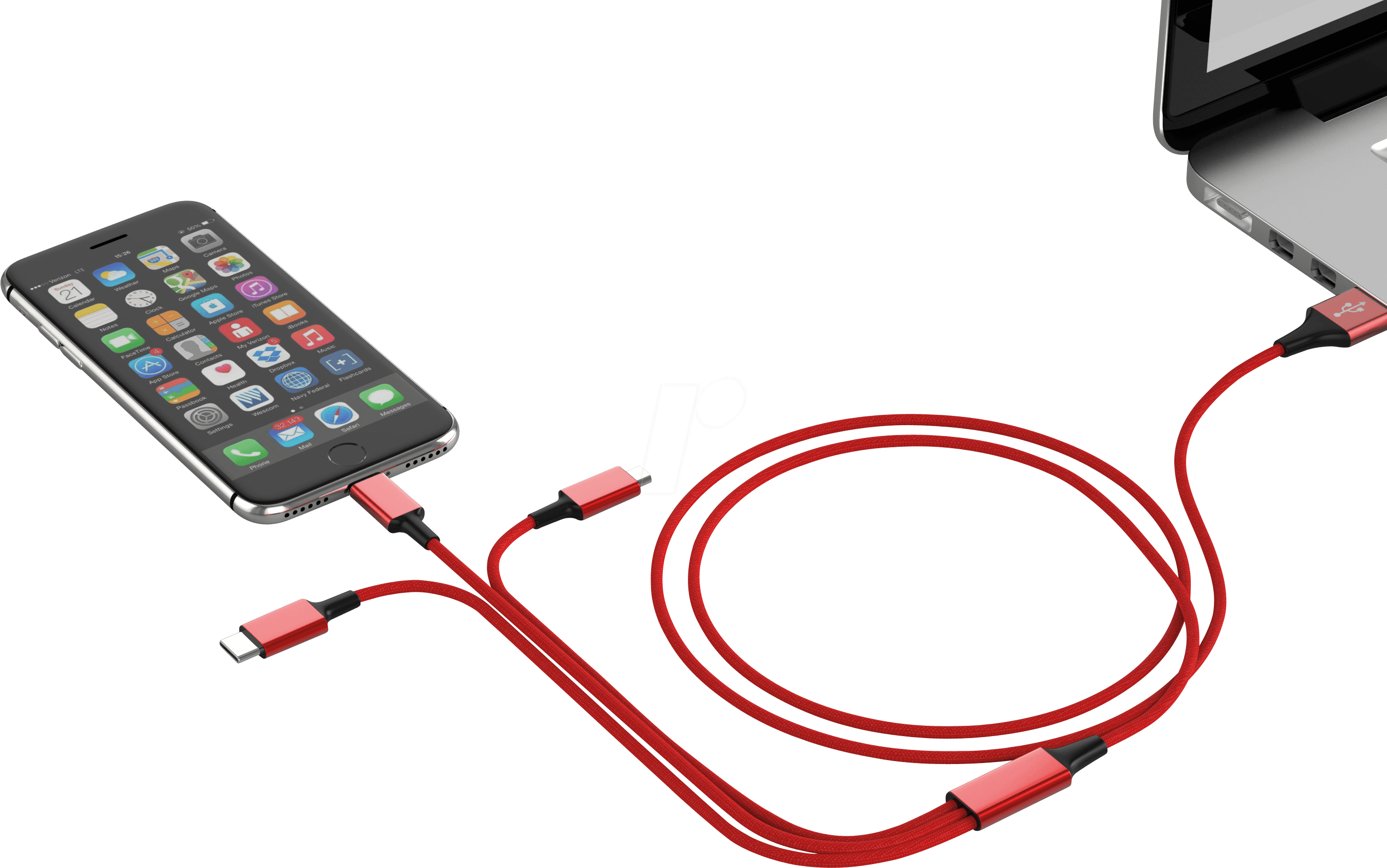 Charging Cable, Usb > Micro Usb, Lightning & Usb C, - Usb Cable (2829x1770), Png Download