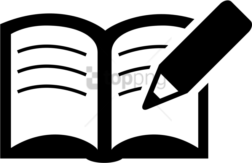 Free Png Book And Pencil Icon Png Image With Transparent - Writing In Book Symbol (850x552), Png Download