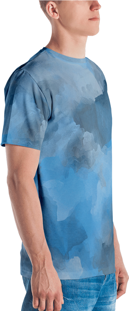 Steel Blue Watercolor T Shirt T Shirt Zazuze - T-shirt (1000x1000), Png Download