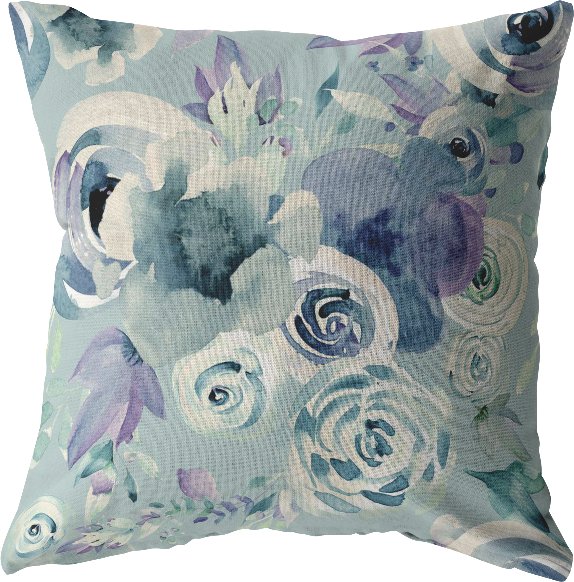 Dusty Blue Watercolor Throw Pillow (2000x2000), Png Download
