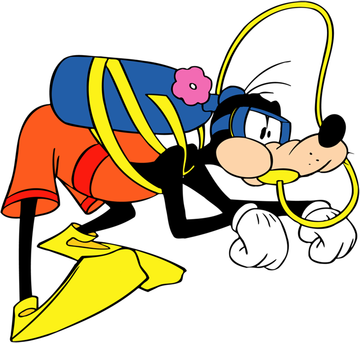 Fish Clipart Goofy - Goofy Scuba (750x722), Png Download