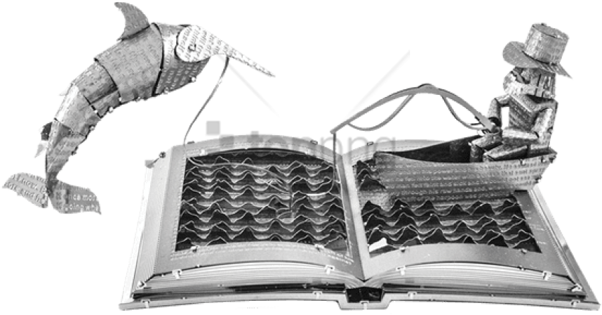 Free Png Metal Eath The Old Man And The Sea Book Sculpture - Metal Earth Old Man (850x445), Png Download