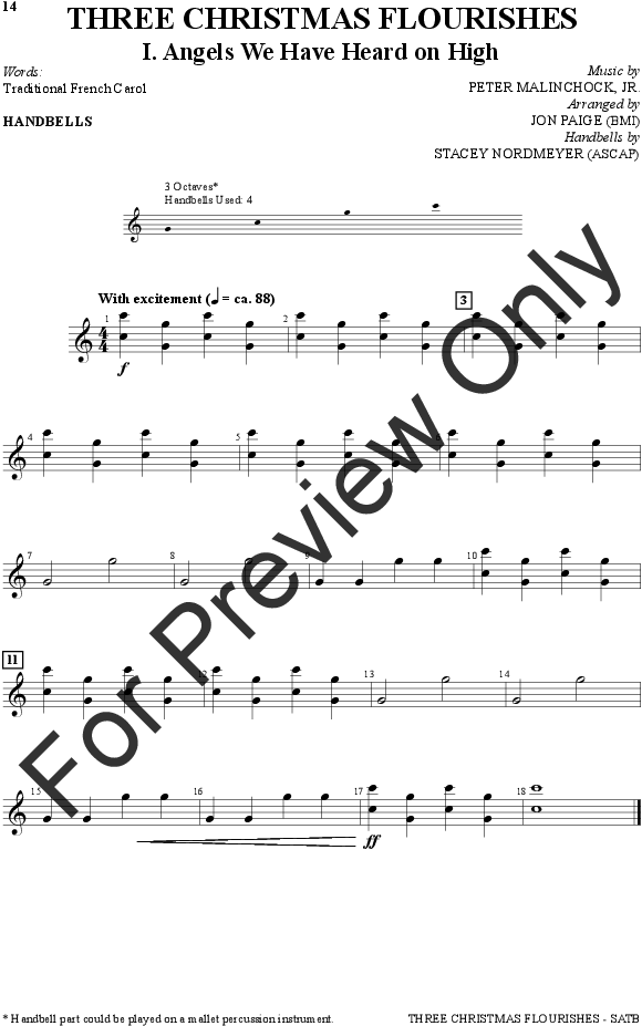 Three Christmas Flourishes Thumbnail - Sheet Music (816x1056), Png Download