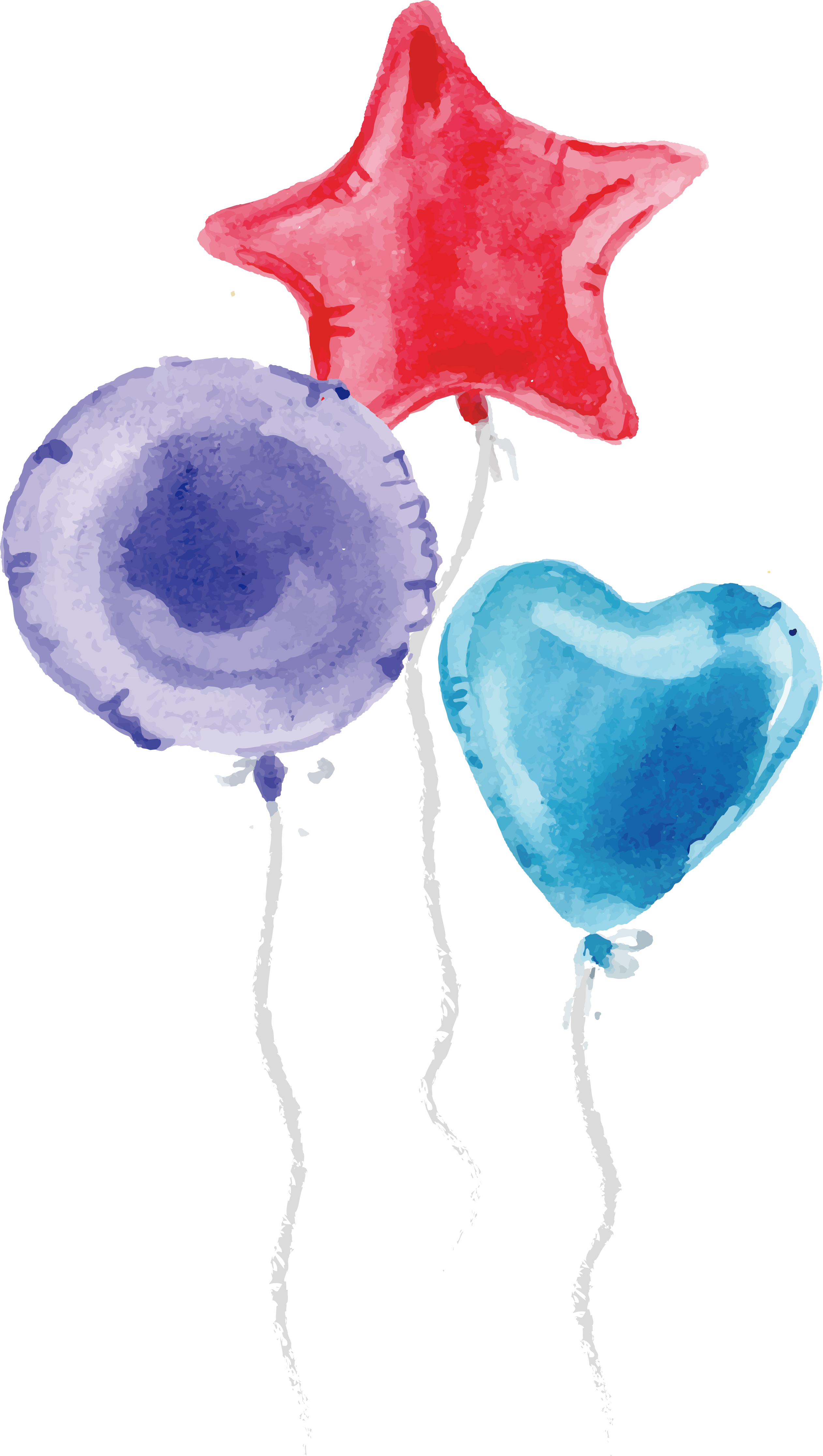 Painting Party Balloon Design - Png Acuarela Party (2524x4462), Png Download