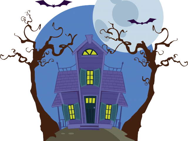 Haunted House Clipart Halloweenhaunted - Vector Graphics (640x480), Png Download