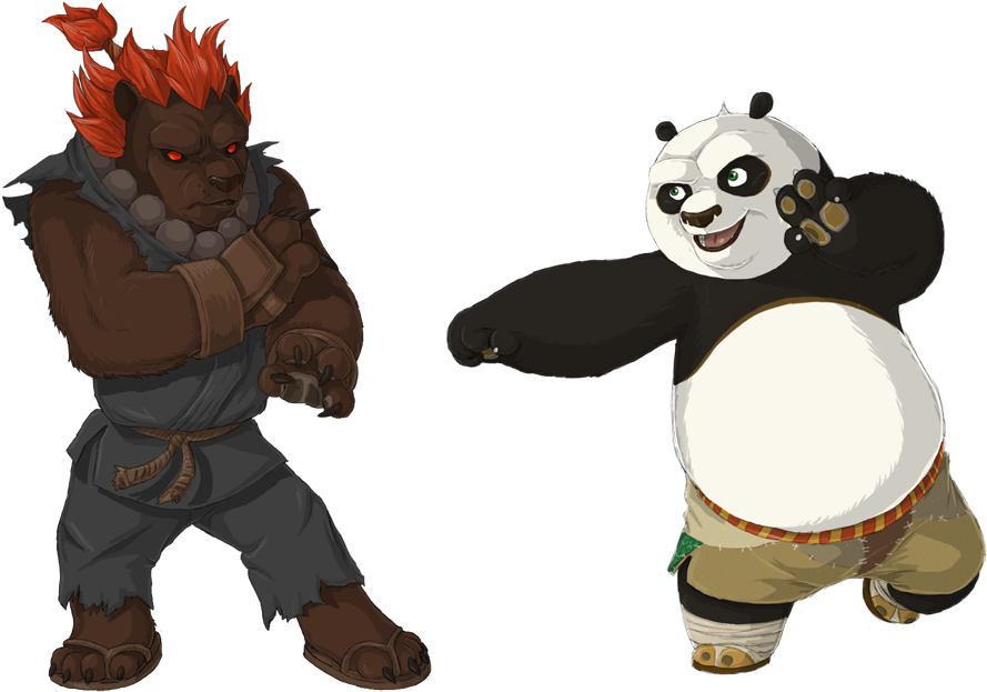 Akuma Vs Po (985x639), Png Download