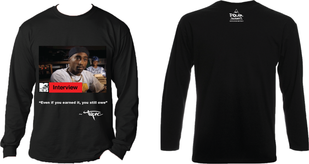 Tpm Tupac - Long-sleeved T-shirt (1000x532), Png Download