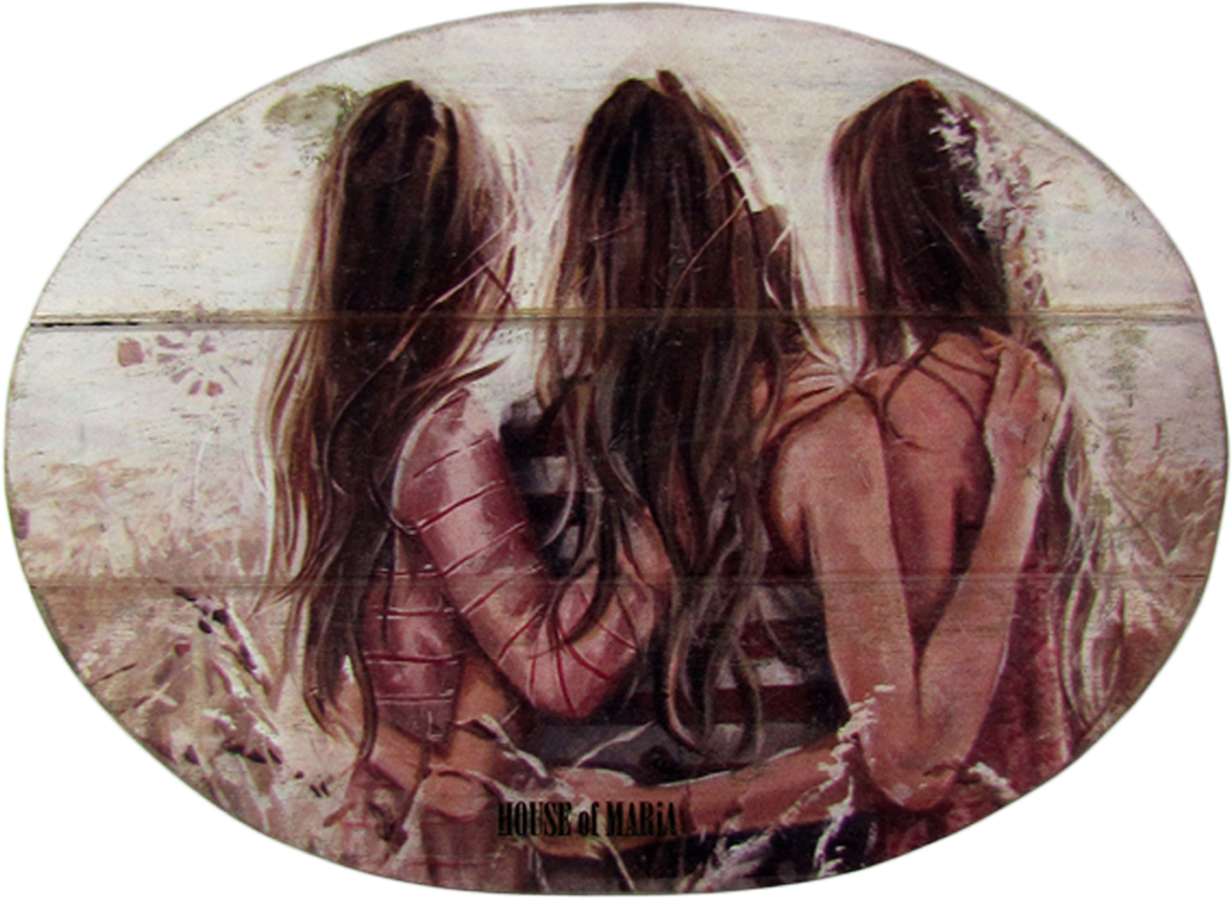 Oval Wooden Board - Girl (1500x1125), Png Download